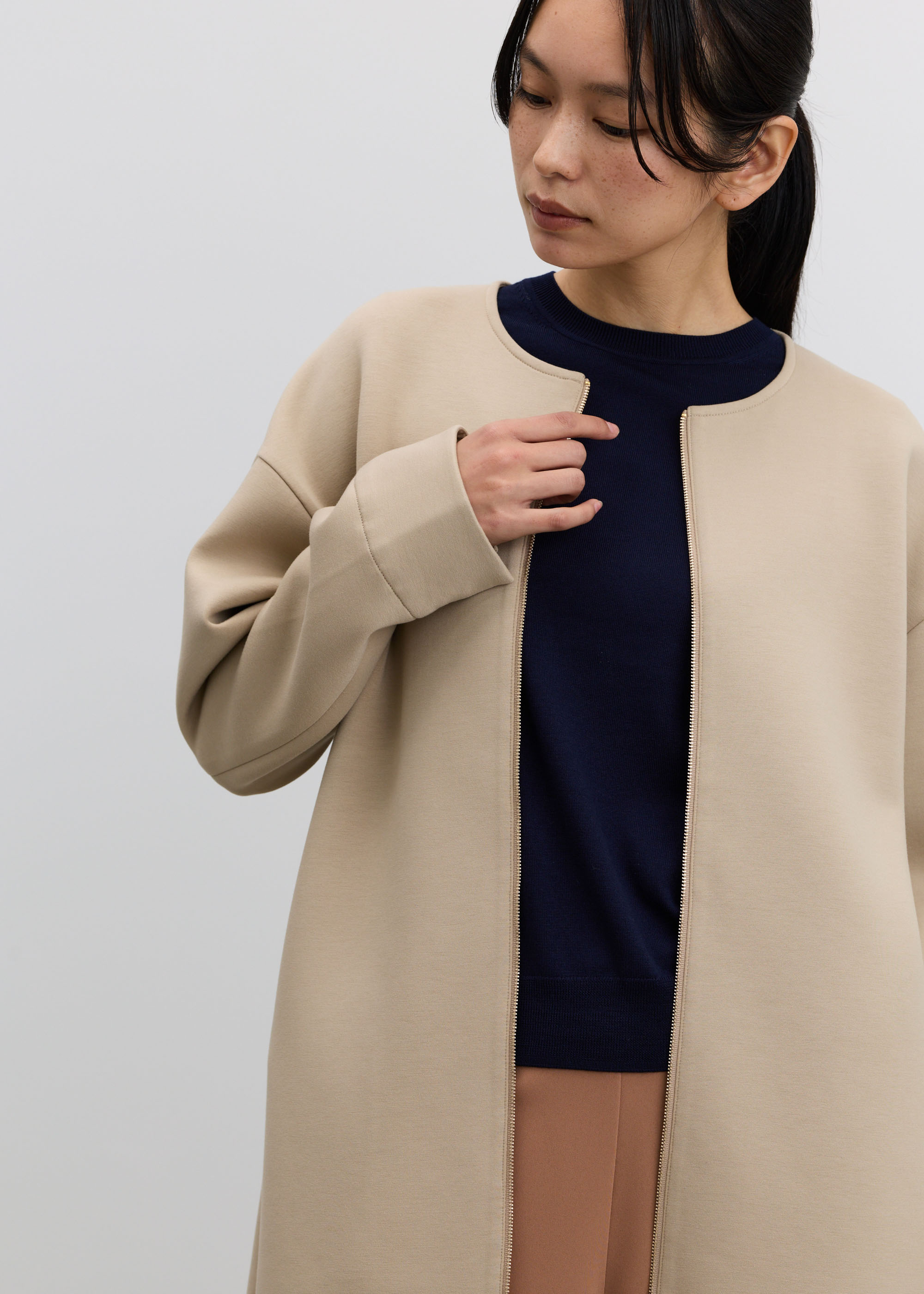 ソフトダブルフェイスジップコート - SOÉJU online store｜上質な大人